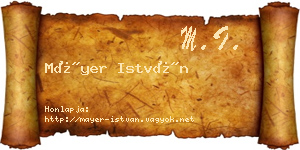 Máyer István névjegykártya